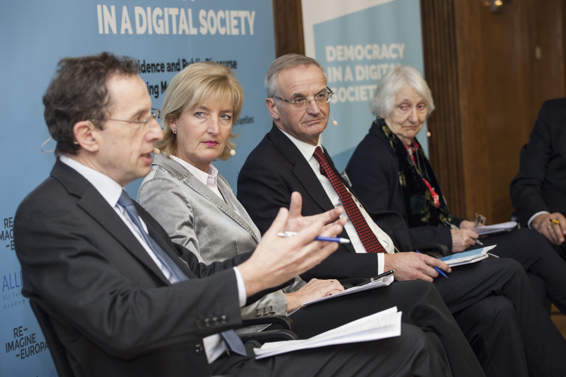 Professor Žiga Turk, Professor Christiane Woopen, Lambert van Nistelrooij and Baroness O’Neill of Bengarve