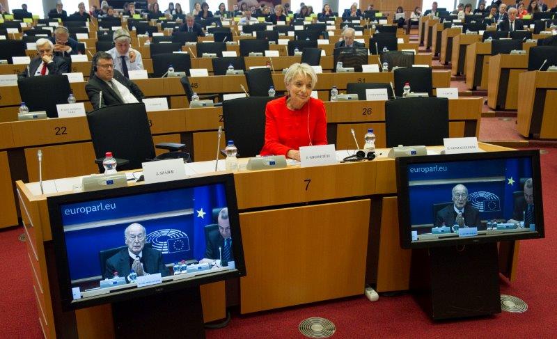 Photo from the front of the room in RIE launch meeting at the European Parliament