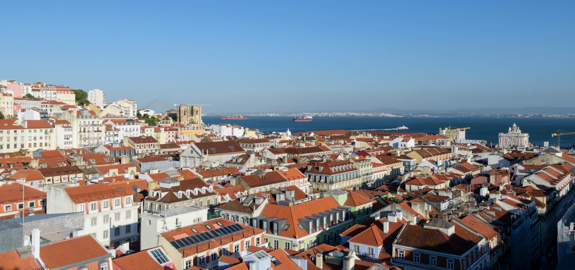 elevated view of Lisbon skyline