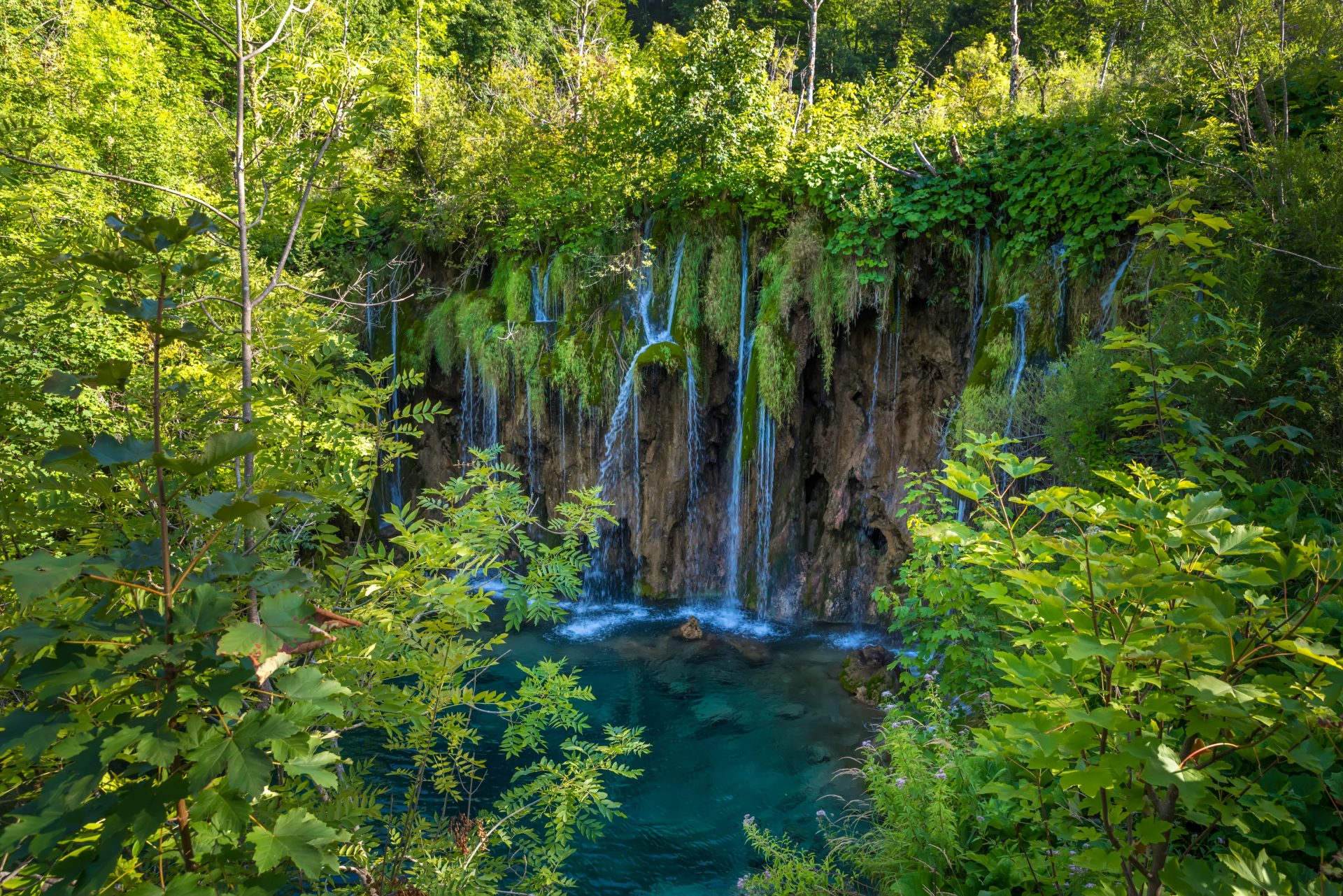 The great waterfall at Plitvice Lakes National Park in Croatia