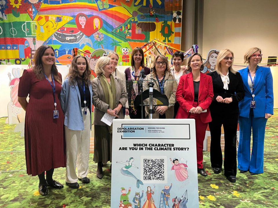 Launching event of the Exhibit ‘Bridging the Divide: New Narratives for Climate Action”, co-hosted by MEPs Leire Pajín, Magdalena Adamowicz, Vytnis Andriukaities, Brando Benifei, Klára Dobrev and Lena Schilling.